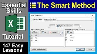 5-14 Change Excel Chart Source Data using the Select Data Source dialog