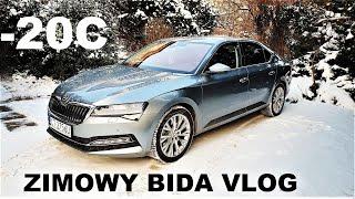 Zimowy Bida Vlog SKODA SUPERB muzyk jeździ