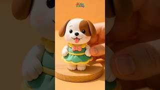 Too Cute to Handle!  Mini Dog Made of Clay! #clayart #shortvideo #akzaeduplay