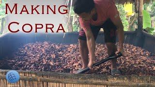 Turning Coconut into Copra - Step by step