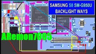 Samsung Galaxy S8 G950U Cell Phone Screen Repair Light Problem Solution Jumper Ways