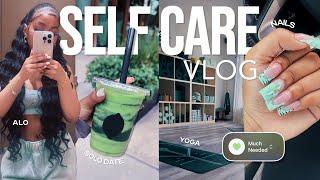 SELF CARE VLOG  Pamper Routine, Yoga, Nails, Alo, Solo Date, Trying Cava Ft. Fashion Nova