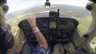 Cessna T182T landing at Burlington CZBA. Cockpit view with live ATC!