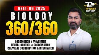 NEET 2025 Biology-20 Questions for LOCOMOTION & MOVEMENT NEURAL CONTROL & COORDINATION CHEMICAL