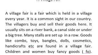 Paragraph A village fair