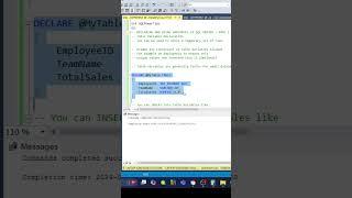 SQL How to Declare & use Variables Part 2 (Table Variables) #sql #sqltips #tables #update #sqlserver