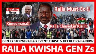 Raila Kwisha! GEN Zs STORM RAILA in KISII, CHASED & HECKLED in PUBLIC POLICE Rescue (RAILA MUST GO)