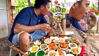 So shy - BiBi kept kissing Dad & wanted to thank Dad for the hearty lunch