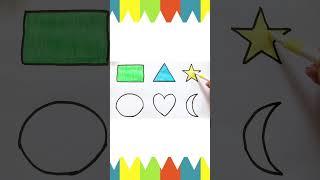 Shapes drawing for kids, Learn 2d shapes, colors for toddlers, Preschool Learning  #shorts