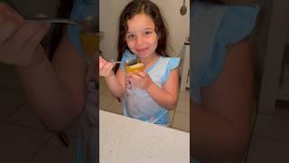 Dianalis eats a SOUR PARCHA! #passionfruit #fruits #kidsvideos #puertorico