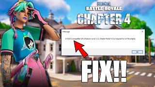 How To Fix Fortnite a D3D11-Compatible Gpu is Required to Run The Engine on Fortnite Chapter 4