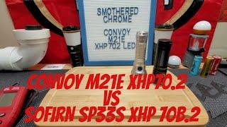 SOFIRN SP33S VS CONVOY M21E XHP 70.2 LUMENS CHECK AND OUTDOOR BEAM SHOTS