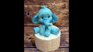 Слоник из мастики МК /How to Make a Cute Elephant  fondant/ Лепим из мастики фигурку слона.Танинторт