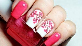 Easy Cherry Blossom Nail Art | Маникюр Сакура для начинающих (роспись ногтей)