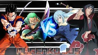 Zoro V3 & Gohan all forms vs Itachi V3 & Rimuru Tempest ANIME MUGEN JUS Team Fight 2 vs 2