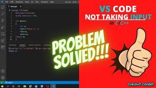 VS Code Not Running Code | VS Code Not Taking Input | C/C++ | Curious Coders Join @zoro-play.z