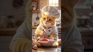 fat cat make sausage #subscribe #funny #cat #aicats