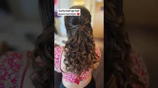 curly half up half down hairtysle ️ #bridal #London #hairstyle #hairtutorial
