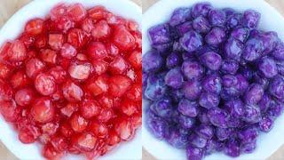 Water Chestnut Rubies (Naab Vaam Topping): Beetroot and Ube colors