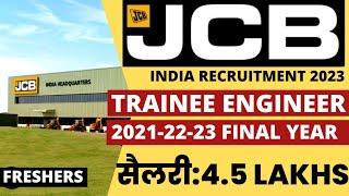 JCB India Recruitment 2023 | Trainee Engineer | Freshers Job | Private Job | Latest Engineering Jobs