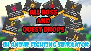 All *BOSS DROPS* SHOWCASED In Anime Fighting Simulator | Anime Fighting Simulator ROBLOX