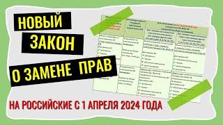 ‼️Новый закон о замене ПРАВ на российские с 1 апреля 2024 года. Разбираем нюансы+ОТВЕТЫ на все 