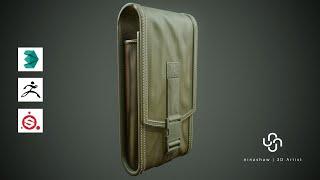 TIMELAPSE Game Asset Military Pouch | 3dsMax/Zbrush/SubstancePainter