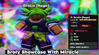 Broly Miracle 3 Showcase In Anime Reborn