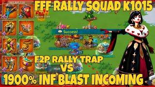 lords mobile :- FFF RALLY SQUAD VS MY F2P RALLY TRAP 1900% INF INCOMING  #lordsmobile #rallytrap