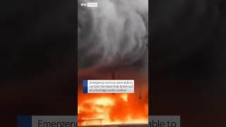 Fire engulfs metro station in Santiago, Chile