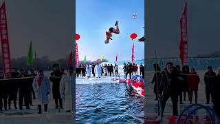 Extreme cold winter swimming Hulin Wusuli Cup is popular. It's so exciting. Winter swimming and