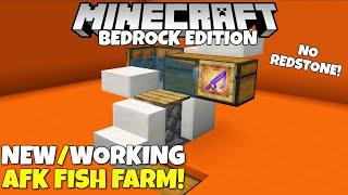 Minecraft Bedrock: WORKING AFK Fish Farm! With Auto clicker! All Bedrock Platforms!