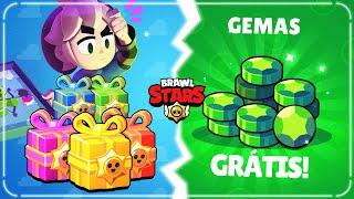 HOJE TEM GEMAS GRÁTIS PRA TODO MUNDO no BRAWL STARS! ABRI 40 PRESENTES EM BUSCA DAS NOVAS SKINS