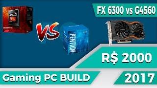 PC gamer de 2000 reais - FX 6300 vs G4560 com a GTX 1050, quem leva vantagem?