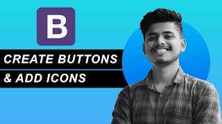 Create Buttons and add icons in bootstrap