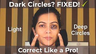 HOW TO CORRECT DARK CIRCLES: LIGHT vs DEEP| STEP BY STEP CORRECTION GUIDE|SELF MAKEUP CLASS|PRATIBHA