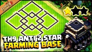 New th9 base anti 2 star/Farming base (Clash of Clans)