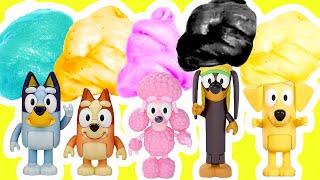 Bluey and Bingo DIY Slime Making Tutorial with Coco, Lucky, Snickers Characters