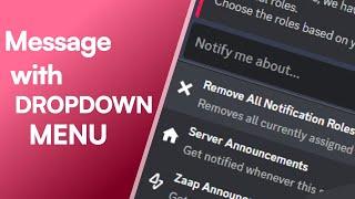 Discord Drop down Message Tutorial 2023 | Sapphire Bot