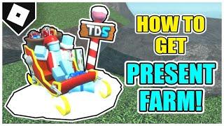 How to get PRESENT FARM SKIN in TOWER DEFENSE SIMULATOR! [ROBLOX]