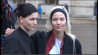 FASHION WEEK PARIS EXIT HAIDER ACKERMANN WITH KATLIN  AAS AND SASHA .