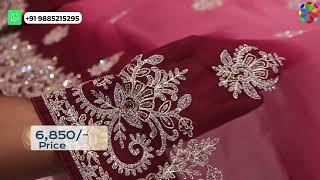 ARNG-3866 "The Maroon Duet" Premium Designer Saree||Georgette Fabric||Crystals||Zari