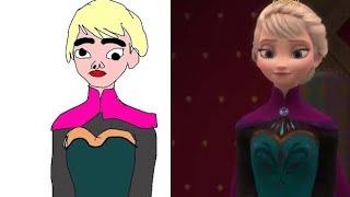 Frozen 2 Elsa funny Drawing memes - Try not To laug