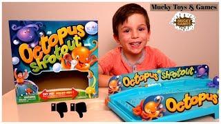 Octopus Shootout New Board Game Spin Master Review Unboxing Playing Luca VS Dad