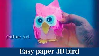 How to make 3D paper bird #onineart