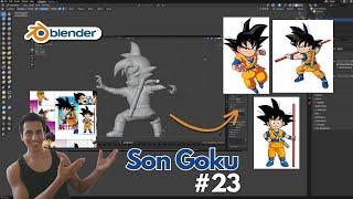 (Day 23) Blender Sculpting: Son Goku (Dragon Ball Daima) - Last steps before polishing