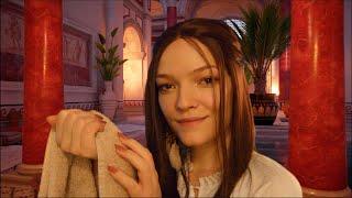 Visiting a Greek Bathhouse in Egypt  Assassin's Creed Origins ASMR Roleplay (Towel Sounds)