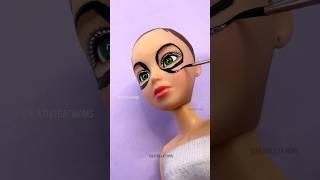 Following Barbie Makeup Vlog on my Doll #shorts #barbie #art #makeup