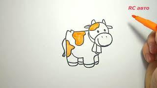 Как нарисовать Корову  / how to draw a Cow / рисунки для срисовки