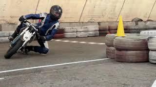 Slow Mo on a pitbike - Riding on a track